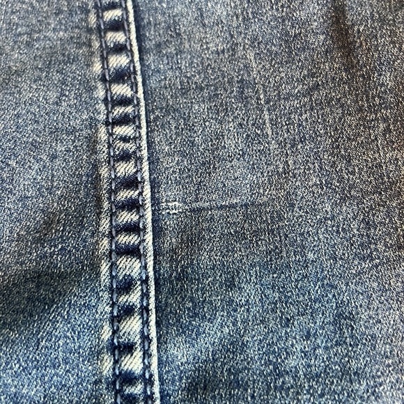 FREE PEOPLE DENIM MINI SKIRT SZ 4 COTTON RAYON POLY SPANDEX BOHO RETRO - Picture 5 of 9